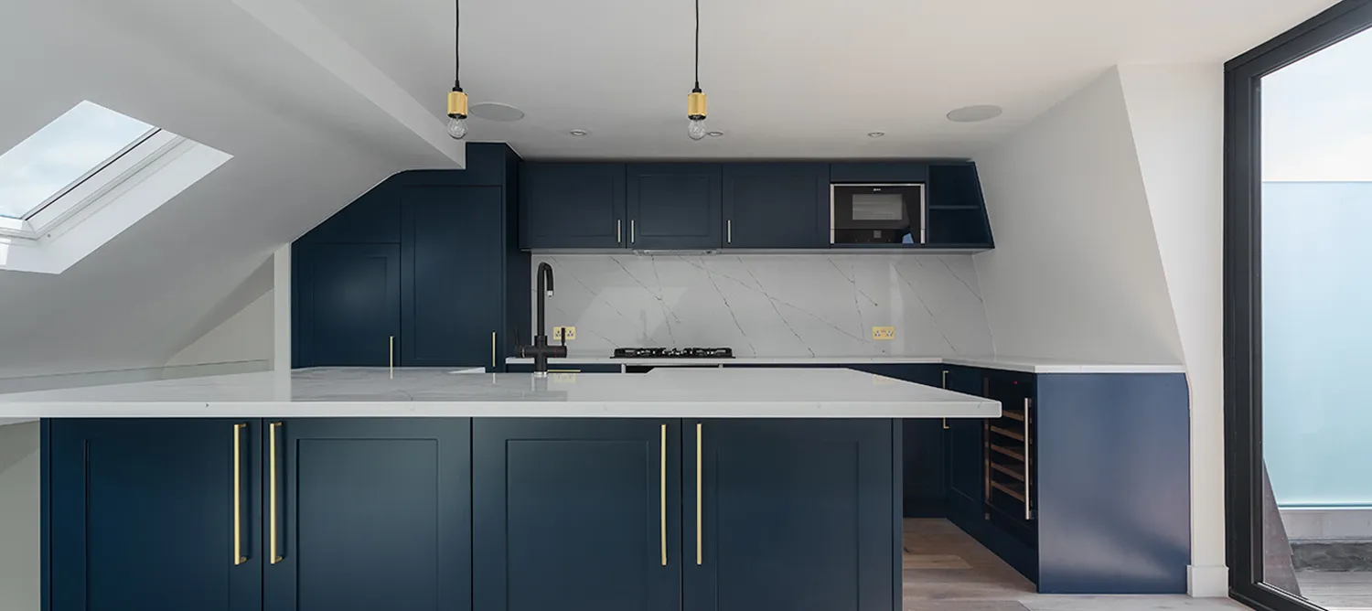 blue kitchen